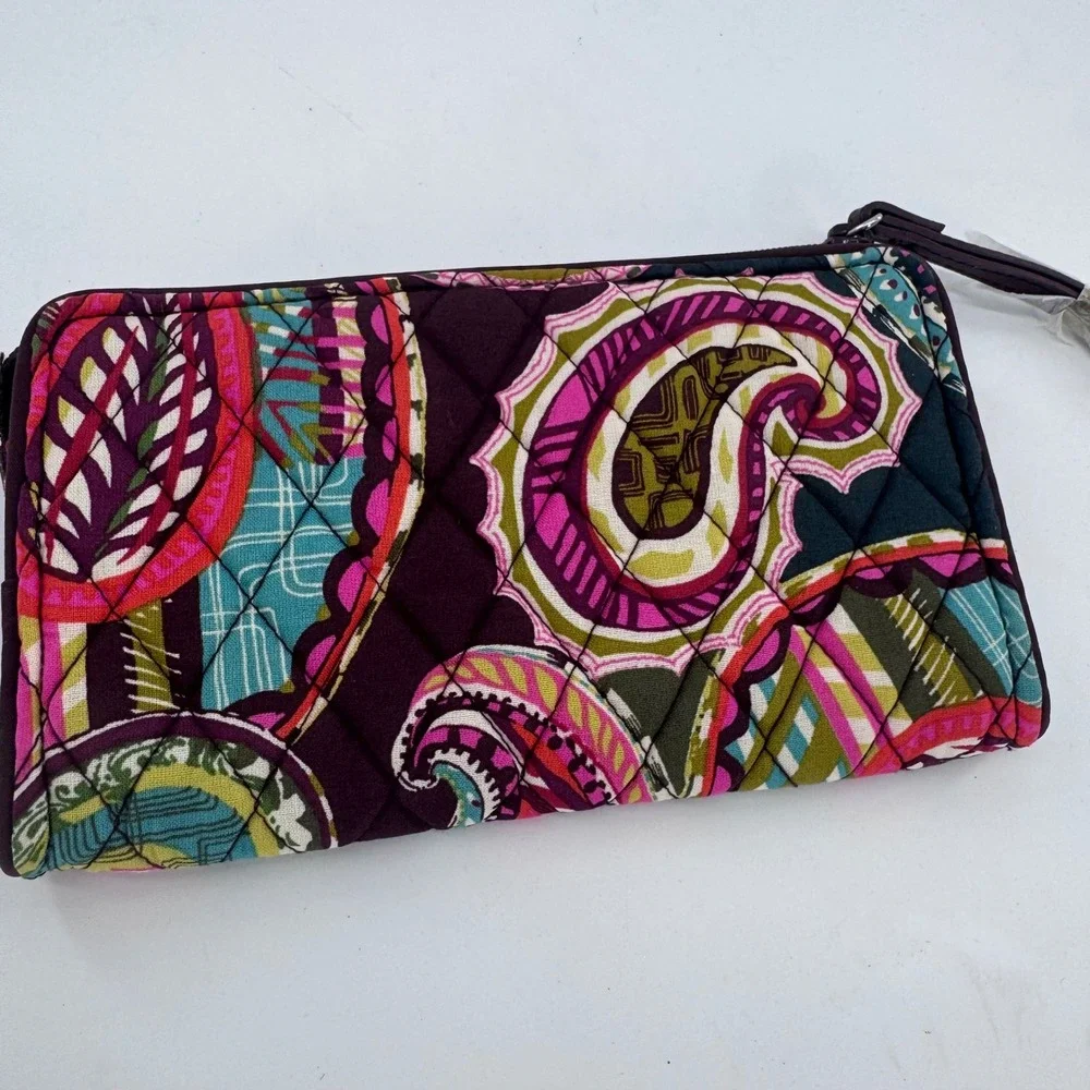 Vera Bradley Heirloom Paisley Quilted RFID Grab‎ & Go Wristlet Wallet New